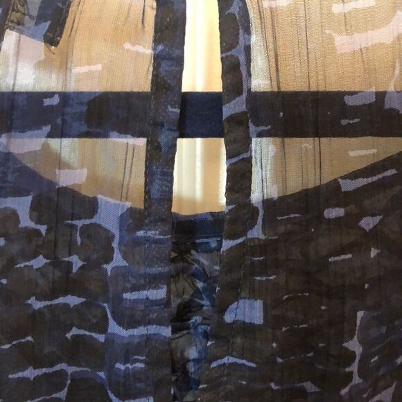 Lucky Brand dress Sz 1X. 2 layers w/slip Navy Blue Lightweight Flowy PTP 22 1/2” - Picture 5 of 16